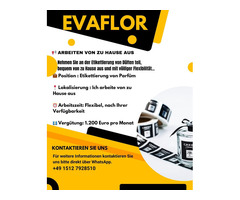 Evaflor stellt ein: einfache Heimarbeit, 1200 € /Monat